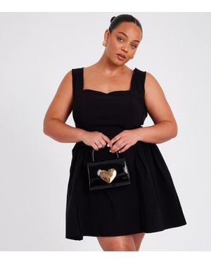 Quiz Curve Drop Waist Mini Dress New Look - Black