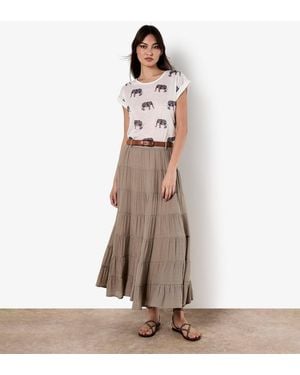 Apricot Elephant Print Slub T-Shirt New Look - Natural