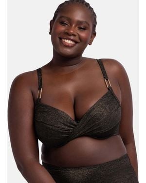 DORINA Shimmer Effect Bikini Top New Look - Brown
