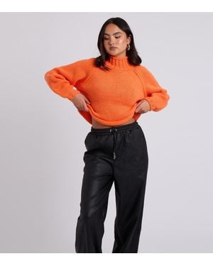 Urban Bliss ' Exposed Seam Roll Neck Jumper New Look - Orange