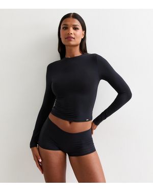 DORINA Smooth Microfibre Long Sleeve Top New Look - Black