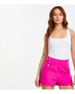 Quiz Bright High Waist Shorts New Look - Pink