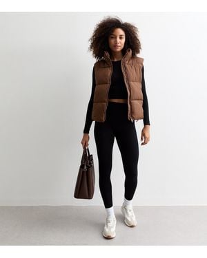 New Look Oversized Crop Puffer Gilet - Multicolour