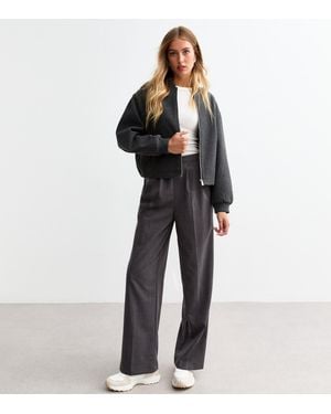 New Look Tall Pull On Wide Leg Trousers - Black