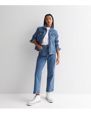 New Look Petite Ankle Grazing Hannah Straight Leg Jeans - Blue