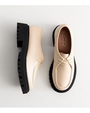 New Look Leather-Look Lace Up Chunky Sole Shoes - White