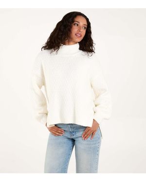 Blue Vanilla Knitted Turtleneck Jumper New Look - White
