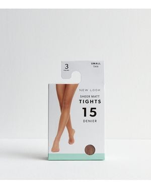 New Look 3 Pack Of 15 Denier Sheer Matt Tights - White
