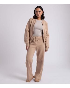 Urban Bliss Zip Bomber And Wide Leg Jogger Set New Look - Natural