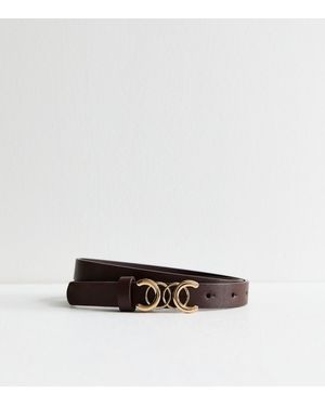 New Look Leather Look Disc Eyelet Belt in Black Lyst UK