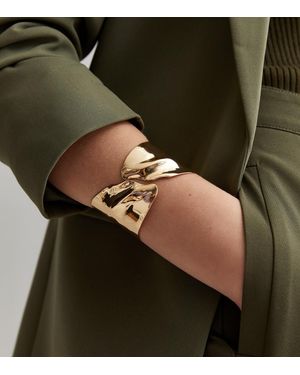 New Look Beaten Hinge Cuff Bracelet - Green
