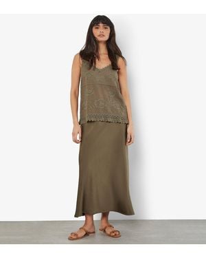Apricot Embroidered Crochet Top New Look - Metallic