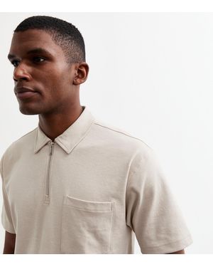 New Look Light Regular Short Sleeve Polo Top - Brown