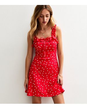 New Look Spot Pattern Textured Cami Mini Dress