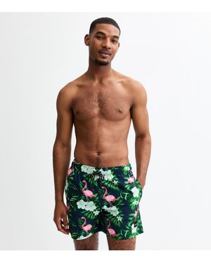 Jack & Jones Tropical Print Swim Shorts New Look - Green