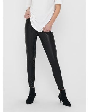 ONLY Leather-Look Leggings New Look - Black