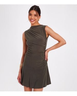 Quiz Draped Skort Playsuit New Look - Brown