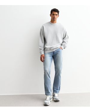 New Look Regular Washed Straight Jeans - Blue