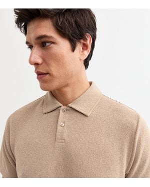 New Look Regular Textured Polo Top - Natural