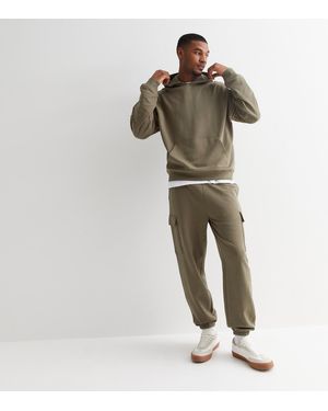 New Look Dark Regular Jersey Cuffed Cargo Joggers in White for Men Lyst UK