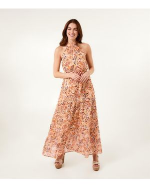 Blue Vanilla Printed Halterneck Maxi Dress New Look - Pink