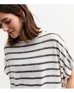 New Look Soft Touch Striped Top - Grey