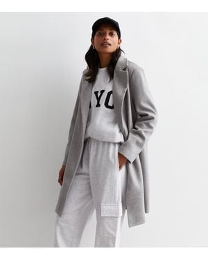 New Look Unlined Formal Coat - Grey