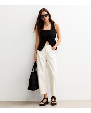 New Look Barrel Leg Denim Jean - White