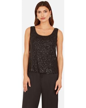 Yumi' Sequin Vest New Look - Black