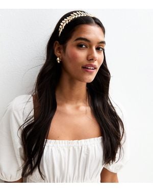 New Look Tone Leaf Headband - Natural
