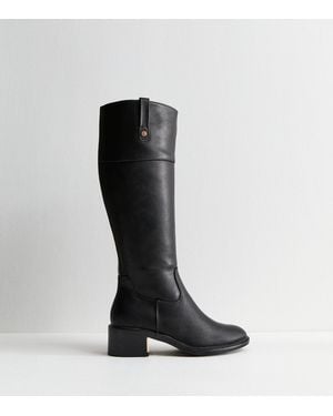 New Look Faux Leather Stiletto Heel Knee High Boots Vegan in Red Lyst UK