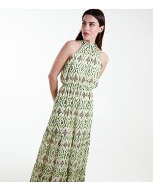 Blue Vanilla Aztec Print Halter Neck Midi Dress Vanilla New Look - Green