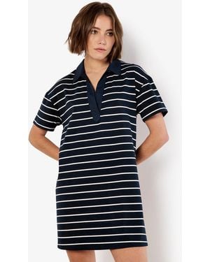 Apricot Striped Polo Shirt Dress New Look - Blue
