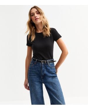 New Look Crew Neck Short Sleeve Bodysuit - Blue
