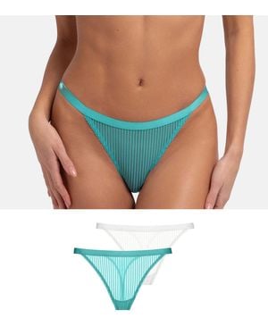 DORINA 2 Pack Multicolour String Thong Briefs New Look - Blue