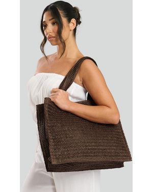 South Beach Woven Tote Bag New Look - Brown