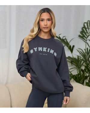 Gym King Shadow Crew Neck Sweatshirt New Look - Blue