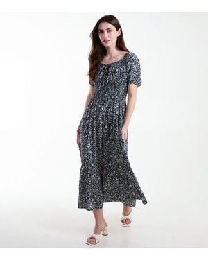 Blue Vanilla Ditsy Puff Sleeve Maxi Dress Vanilla New Look - Blue