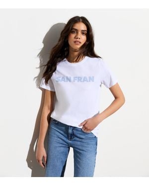 New Look Cotton San Fran Logo T-Shirt - White