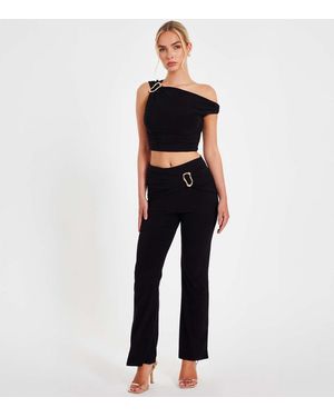 Quiz Applique Detail Jersey Trousers New Look - Black