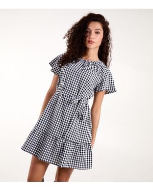 Blue Vanilla Gingham Mini Dress Vanilla New Look - Blue