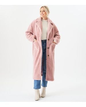 Pink teddy coat topshop best sale