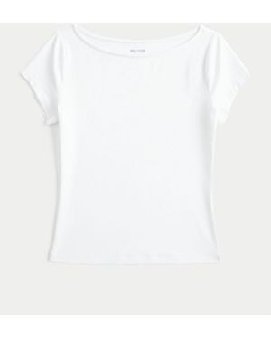 Hollister Slash Neck T-Shirt - White
