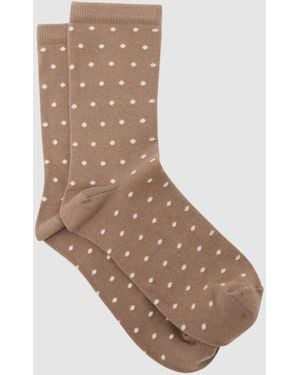 Reiss Cotton-Blend Polka-Dot Socks - Natural