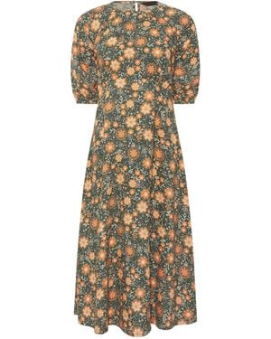 PixieGirl Petite Tapestry Floral Empire Midi Dress - Natural