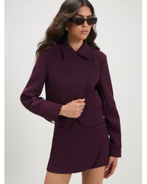 River Island Collared Asymmetric Jacket - Purple