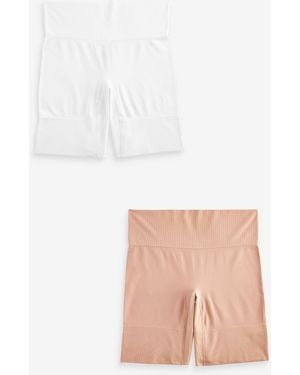 Next Pastel Rose Short Seamless Smoothing Anti-Chafe Shorts 2 Pack - Natural