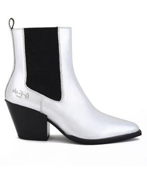 OFF THE HOOK Marlow Western Ankle Leather Boots - White
