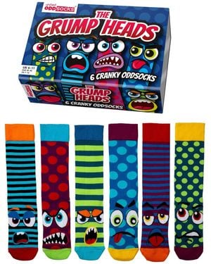 United Oddsocks United Odd Socks 3 Pack Multi Grump Socks - White