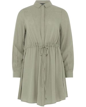 M Com Tunic Shirt Dress - Gray